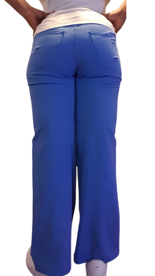 High waist straight pants with slits