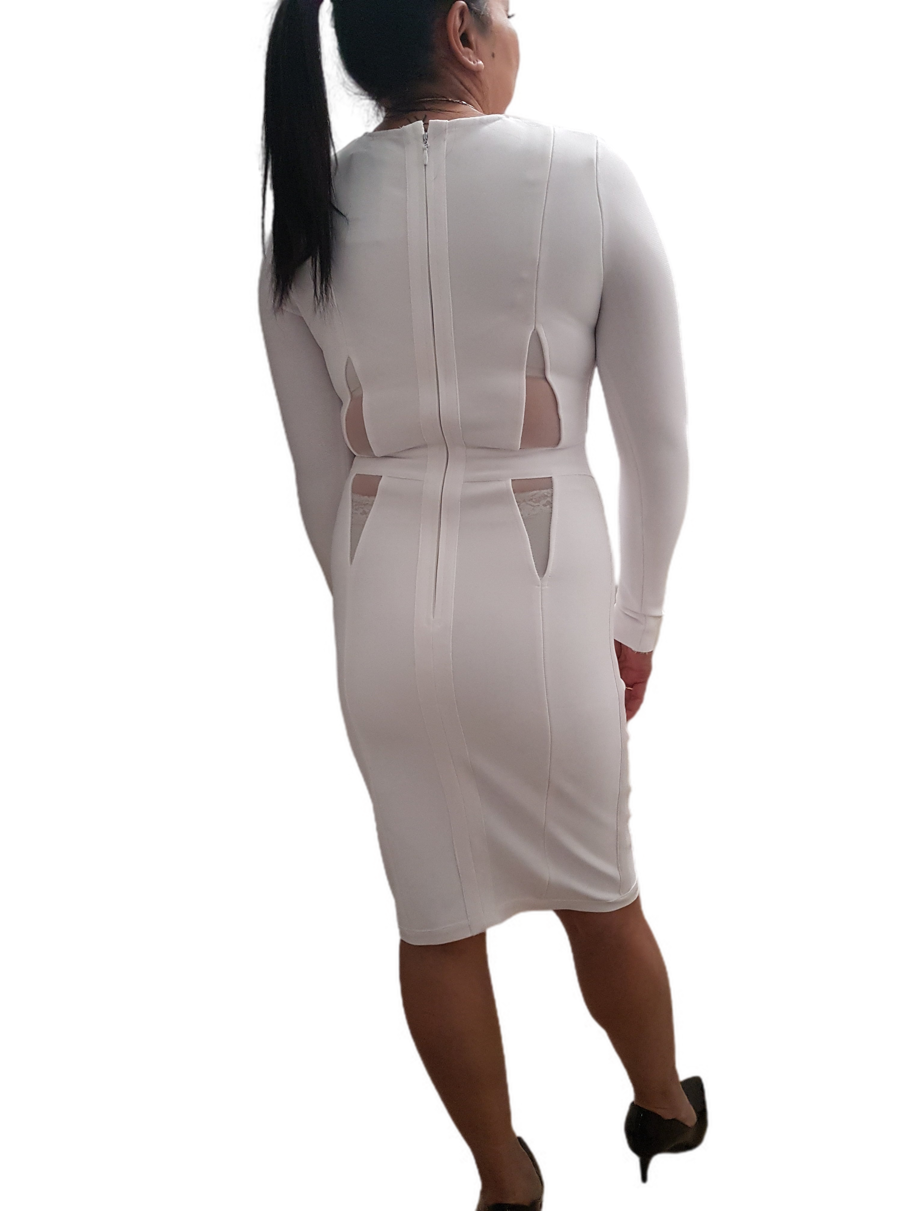 lipsy long sleeve bandage dress Long Sleeve Bodycon Dress Black Lace Lipsy Dress Cocktail Dress With Lace Panel Bodycon Dress Bodycon