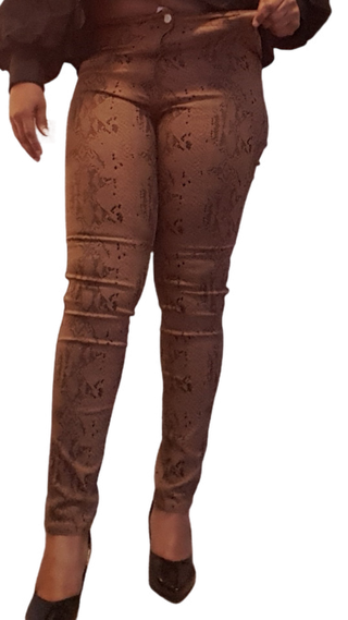 Snake pattern coated pant
