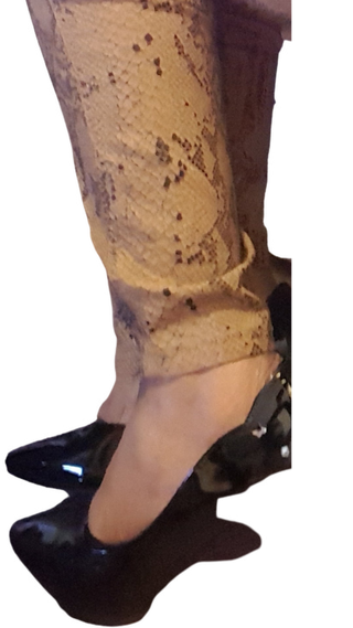 Snake pattern coated pant